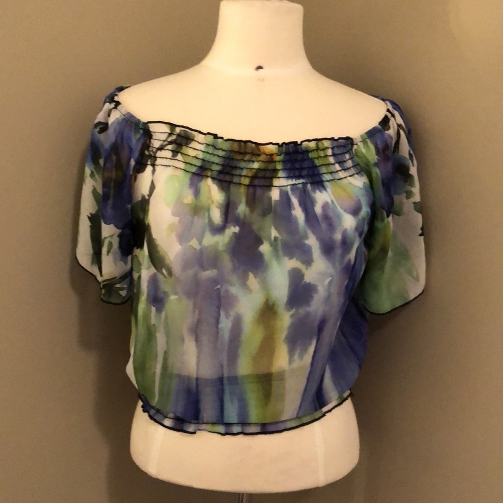 Wrapper Sheer Cropped Top Size Small